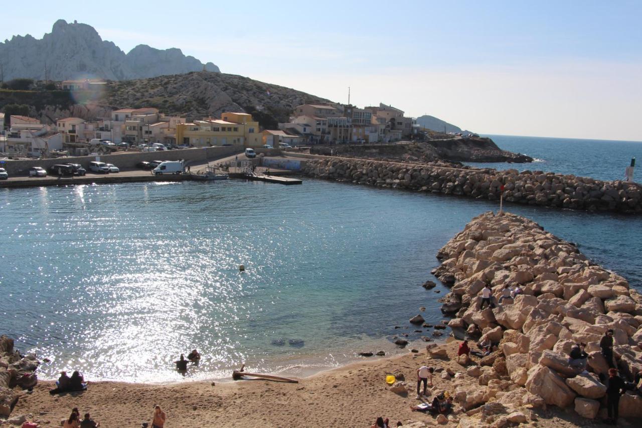 Charmant Cabanon Aux Goudes A Marseille Avec Vue Mer Luaran gambar